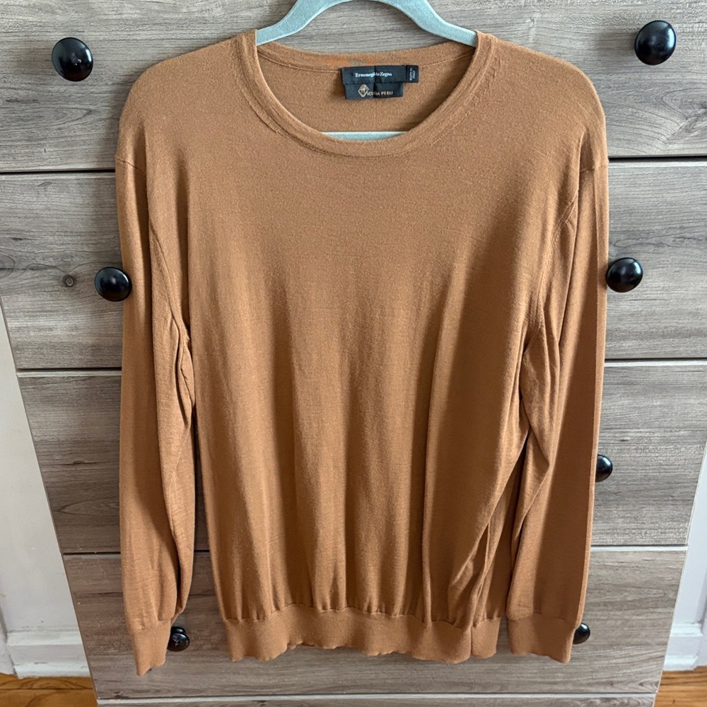 Zegna Men's Brown Crewneck Sweater